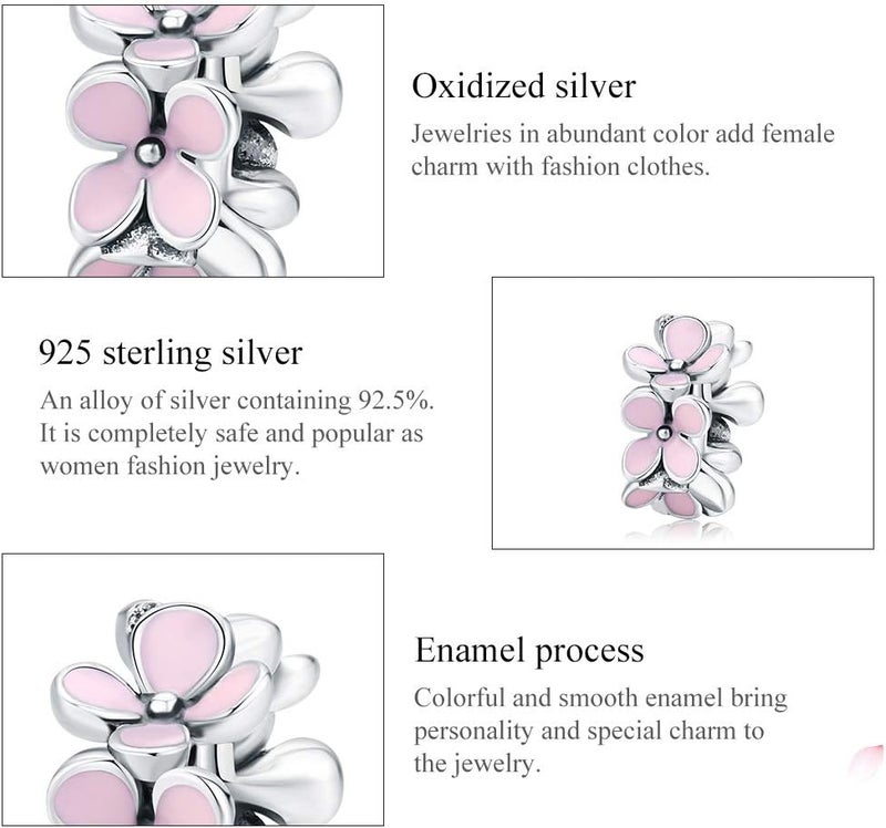 VOROCO Store Charm 925 Sterling Silver Bracelet Necklace Pendant Bead Charms Jewelry Gift for Women Mother Daughter Grandma Family Friends - Image 2
